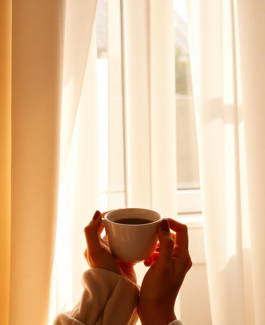 Xícara de café na janela